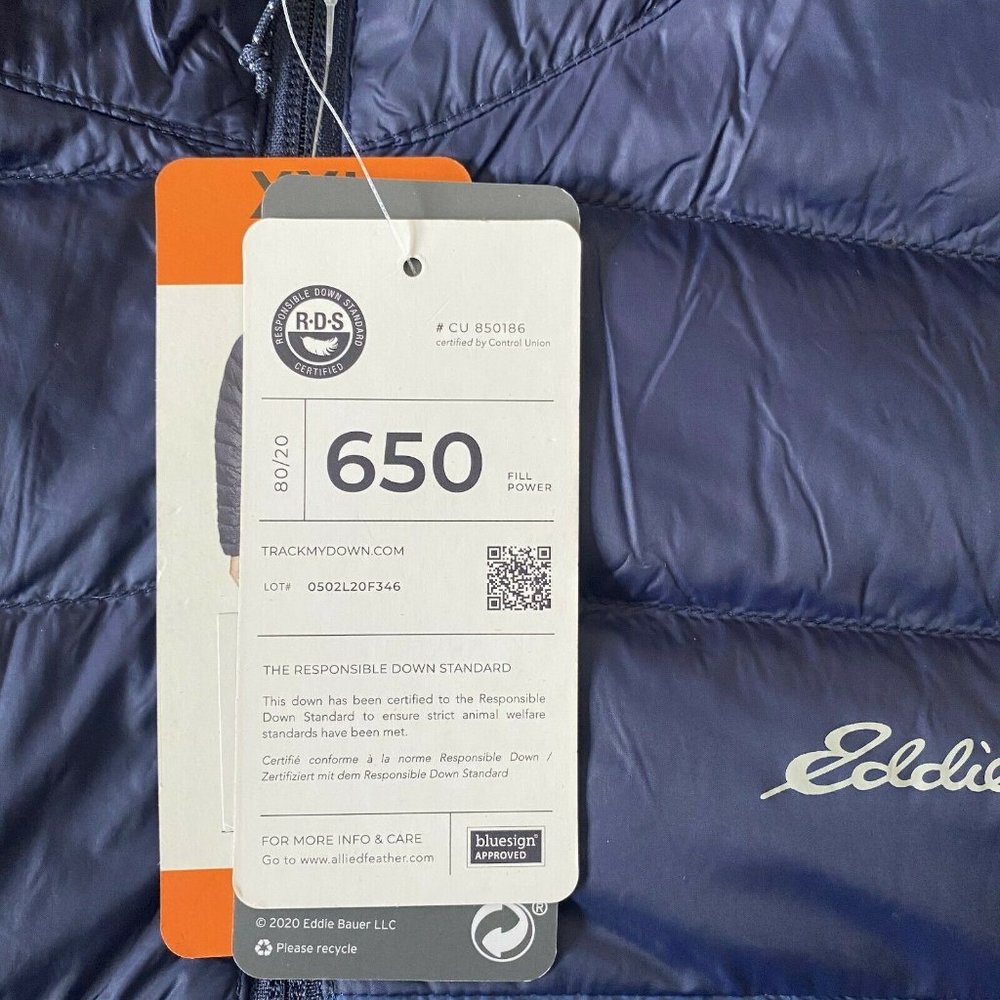 NEW!!! Eddie Bauer Men's Cirruslite Hooded 650 Fill Down Jacket - Picture 7 of 12